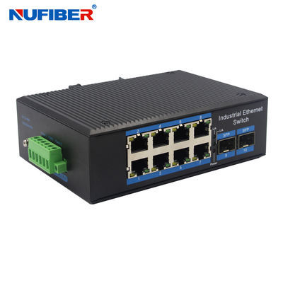 8 Portlu POE Endüstriyel Ağ Anahtarı 2SFP 10/100 / 1000Mbps Tam Gigabit Ethernet