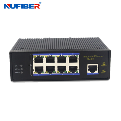 9 RJ45 Bağlantı Noktası Din Raya Montajlı Endüstriyel Ethernet Anahtarı 10/100Mbps 24V Yönetilmeyen Dış Mekan