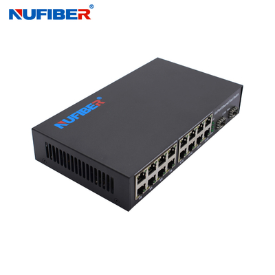 OEM Gigabit SFP Ethernet Switch 2*1000M SFP'den 16*10/100/1000Mbps'e RJ45 Port DC12V Güç kaynağı